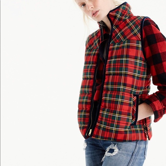 J. Crew Jackets & Blazers - Jcrew plaid puffer vest